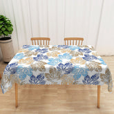 Aperturee - Aperturee Autumn Vibe Rectangle Tablecloth with Falling Maple Leaf Patterns for Thanksgiving and Fall Harvest Decor